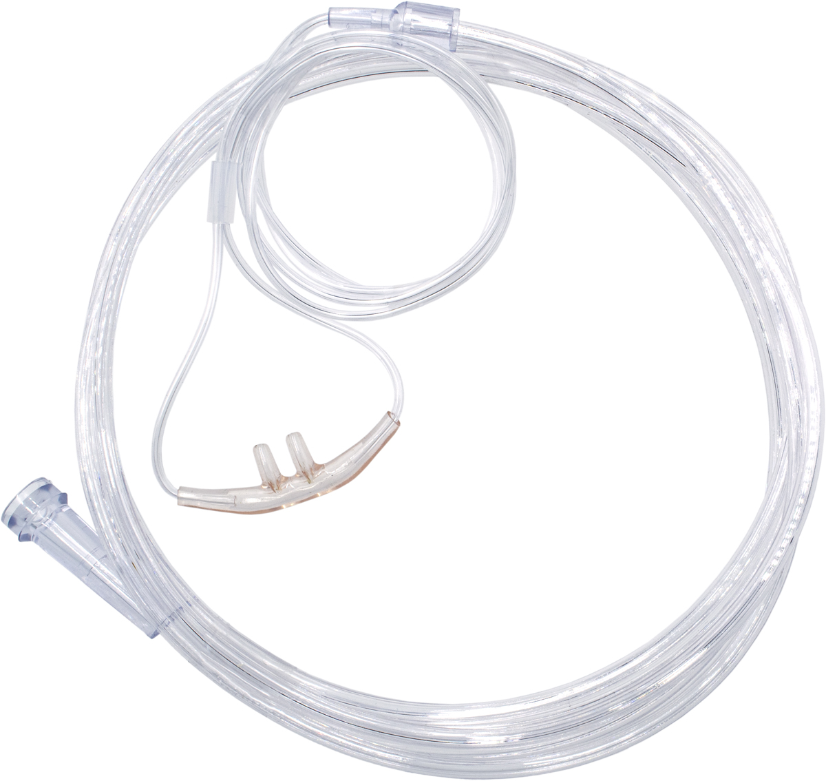 Klart neseliknål med lang slange, brukt til å levere oksygen til pasienter.