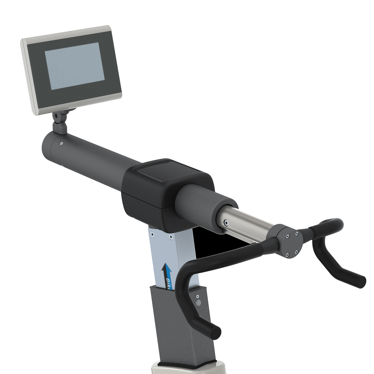 Stadig motionscykelstyre med ansluten digital display.