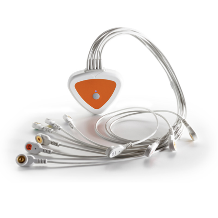 Medisinsk EKG-kabel med flere ledninger og fargekodede elektrodekontakter.